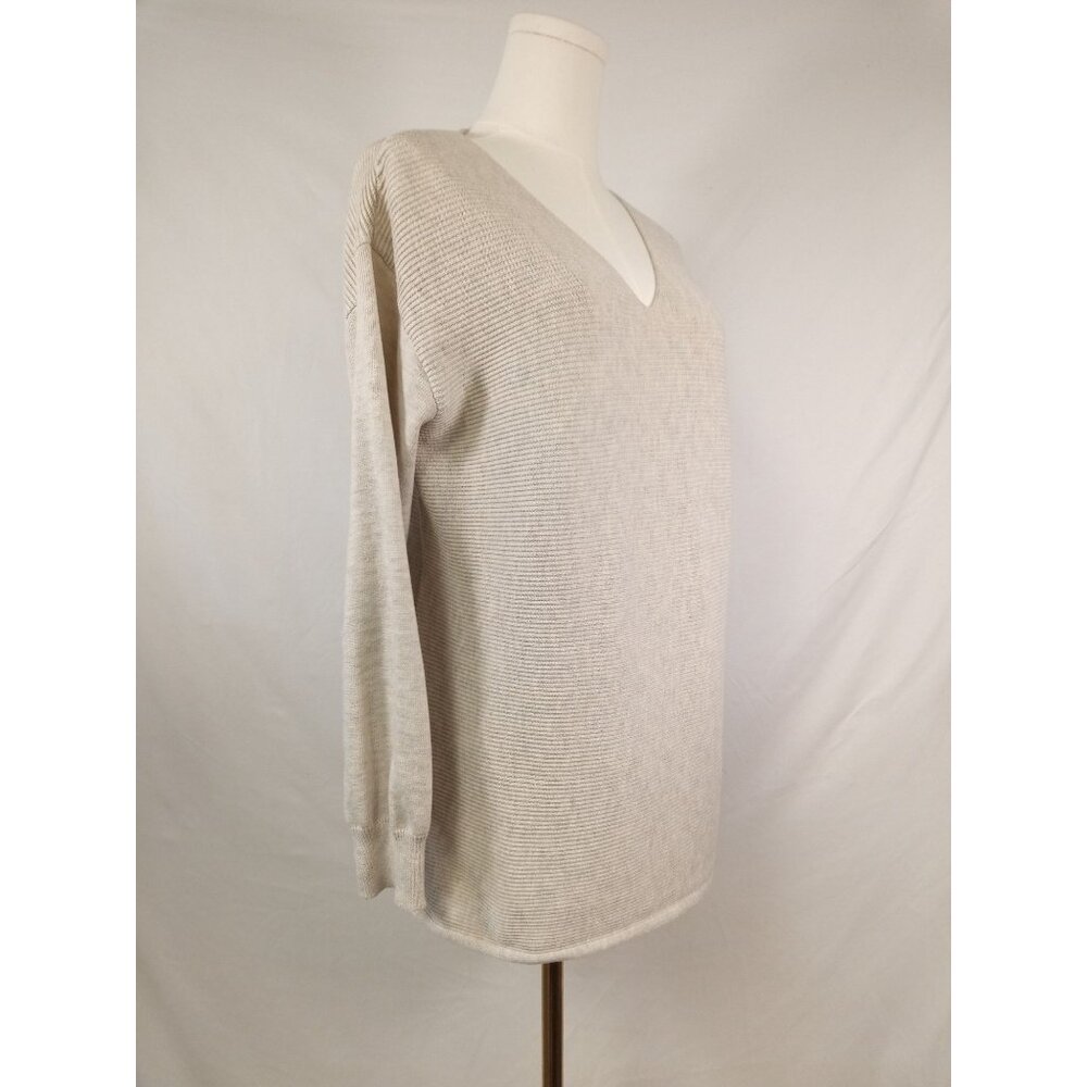 Ella Moss Women's Beige V-Neck Sweater Size Large - Picture 3 of 5